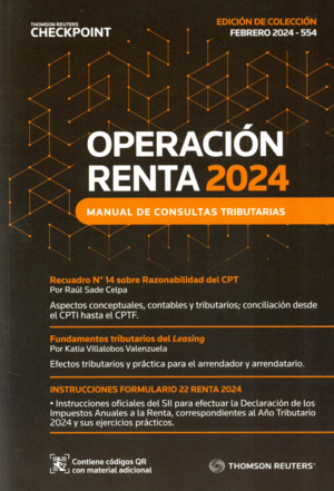 Operacion Renta AT 2024 - Manual de Consultas Tributarias. Año Febrero 2024/500 Pág. Autor Thomson Reuters