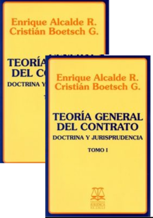 Teoría General del Contrato. Doctrina y Jurisprudencia 2 Tomos. Año 2021/ 1.034 Pág. Autor Enrique Alcalde R. y Cristián Boetsch G.